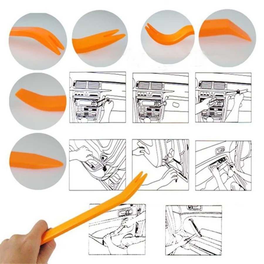4Pcs/Set Portable Car Stereo Removal Tools Auto Accessories Interior Door Panel Removal Tool Install Soundproofing Repair Tool