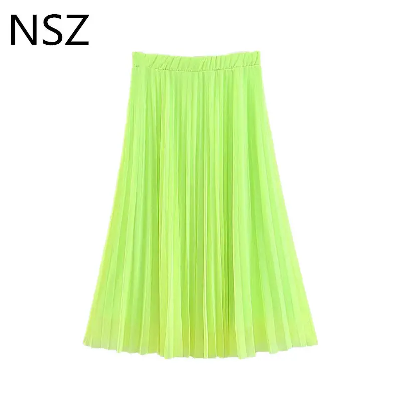 NSZ Women Fluorescent Green Pleated Tulle Skirt Neon Skirt Summer Bright Elastic Waist Knee-Length Mesh Skirt
NSZ Women Fluorescent Green Pleated Tulle Skirt Neon Skirt Summer Bright Elastic Waist Knee-Length Mesh Skirt