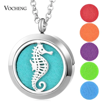 

10pcs/lot Animal Aroma Perfume Diffuser Locket Necklace 316L Stainless Steel Pendant Magnetic 30mm with Free Felt Pad VA-815*10