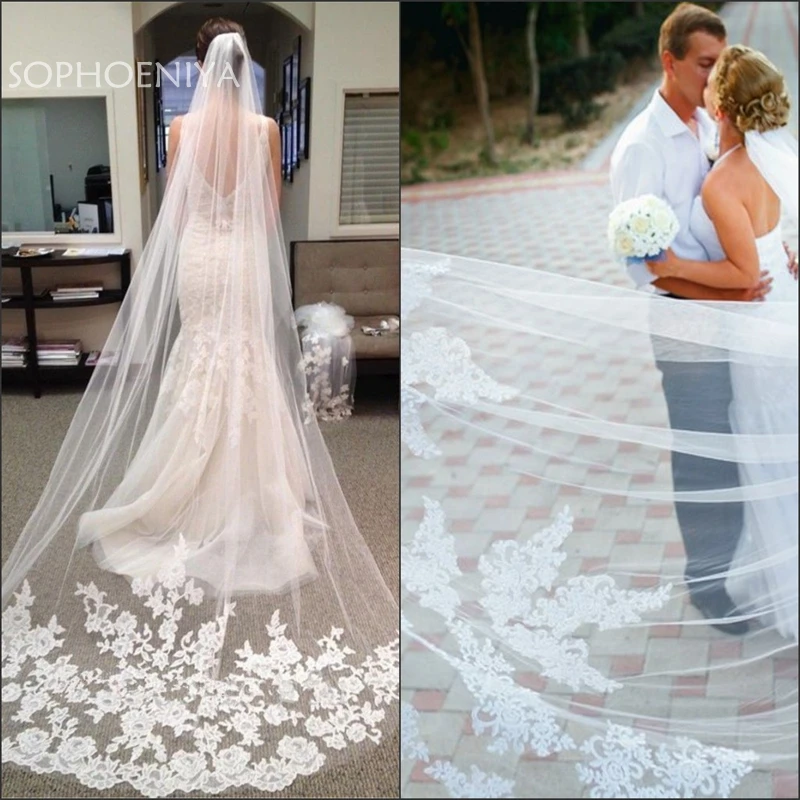 New Arrival White Ivory Bridal veil 2019 one layer Lace Appliques Vestido de noiva Brautschleier Wedding Veil veu de noiva longo 
New Arrival White Ivory Bridal veil 2019 one layer Lace Appliques Vestido de noiva Brautschleier Wedding Veil veu de noiva longo