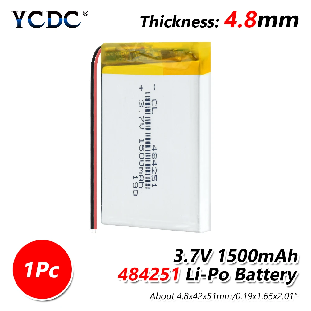 Supply lithium battery lithium polymer Rechargeable battery 484251 1500 mah 3.7 V For MP3 MP4 MP5 GPS PSP MID Bluetooth Headset
Supply lithium battery lithium polymer Rechargeable battery 484251 1500 mah 3.7 V For MP3 MP4 MP5 GPS PSP MID Bluetooth Headset
