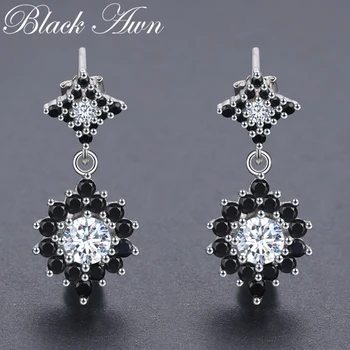 Vintage 4.3g 925 Sterling Silver Earring Flower Black Spinel Drop Wedding Earrings for Women Fine Jewelry Bijoux T041
Vintage 4.3g 925 Sterling Silver Earring Flower Black Spinel Drop Wedding Earrings for Women Fine Jewelry Bijoux T041