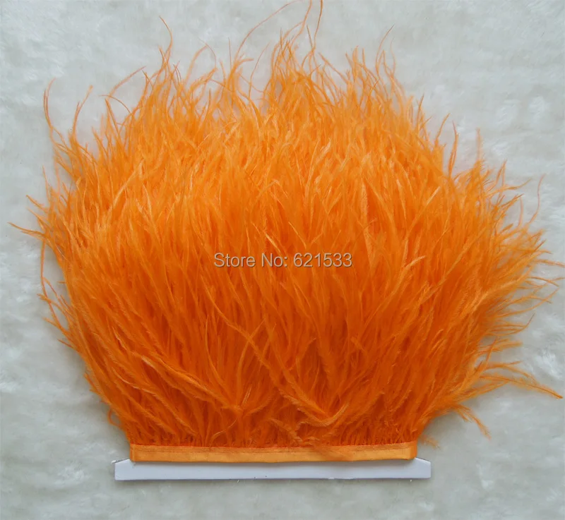10 yards/lot! Orange ostrich feather trimming fringe on Satin Header 5-6inch in width for Wedding Dress
10 yards/lot! Orange ostrich feather trimming fringe on Satin Header 5-6inch in width for Wedding Dress
