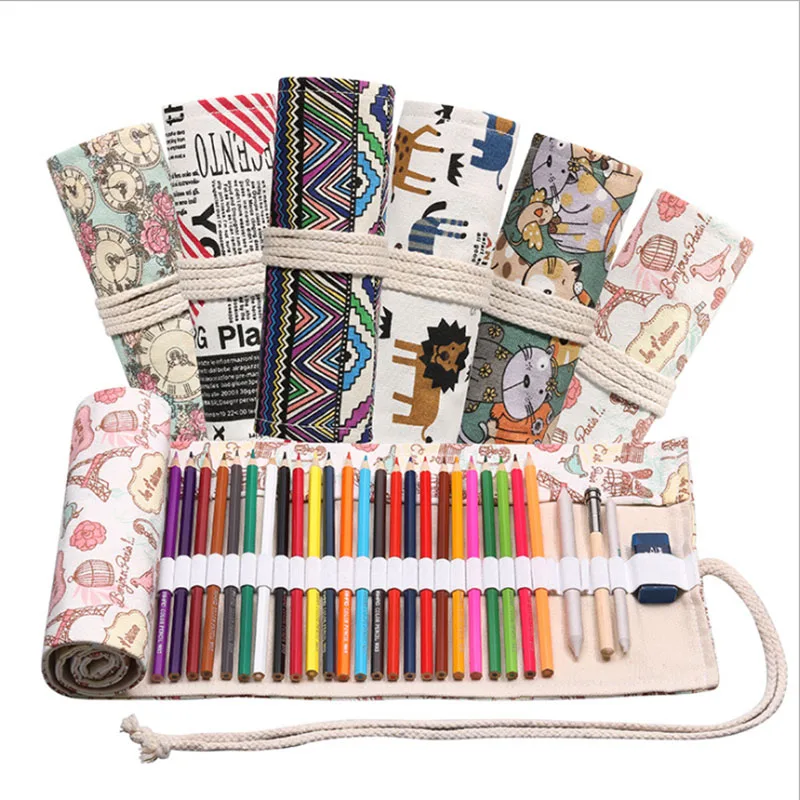 Hand-made canvas pen curtain 48-hole large capacity pencil-roll bag color lead sketch stationery box
Hand-made canvas pen curtain 48-hole large capacity pencil-roll bag color lead sketch stationery box
