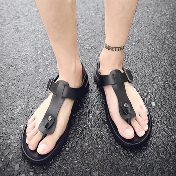 New Summer Shoes Men Beach Sandals Flip Flops Genuine Leather Men Sandals Flat Casual Male Holiday Shoes Black White A1527
New Summer Shoes Men Beach Sandals Flip Flops Genuine Leather Men Sandals Flat Casual Male Holiday Shoes Black White A1527