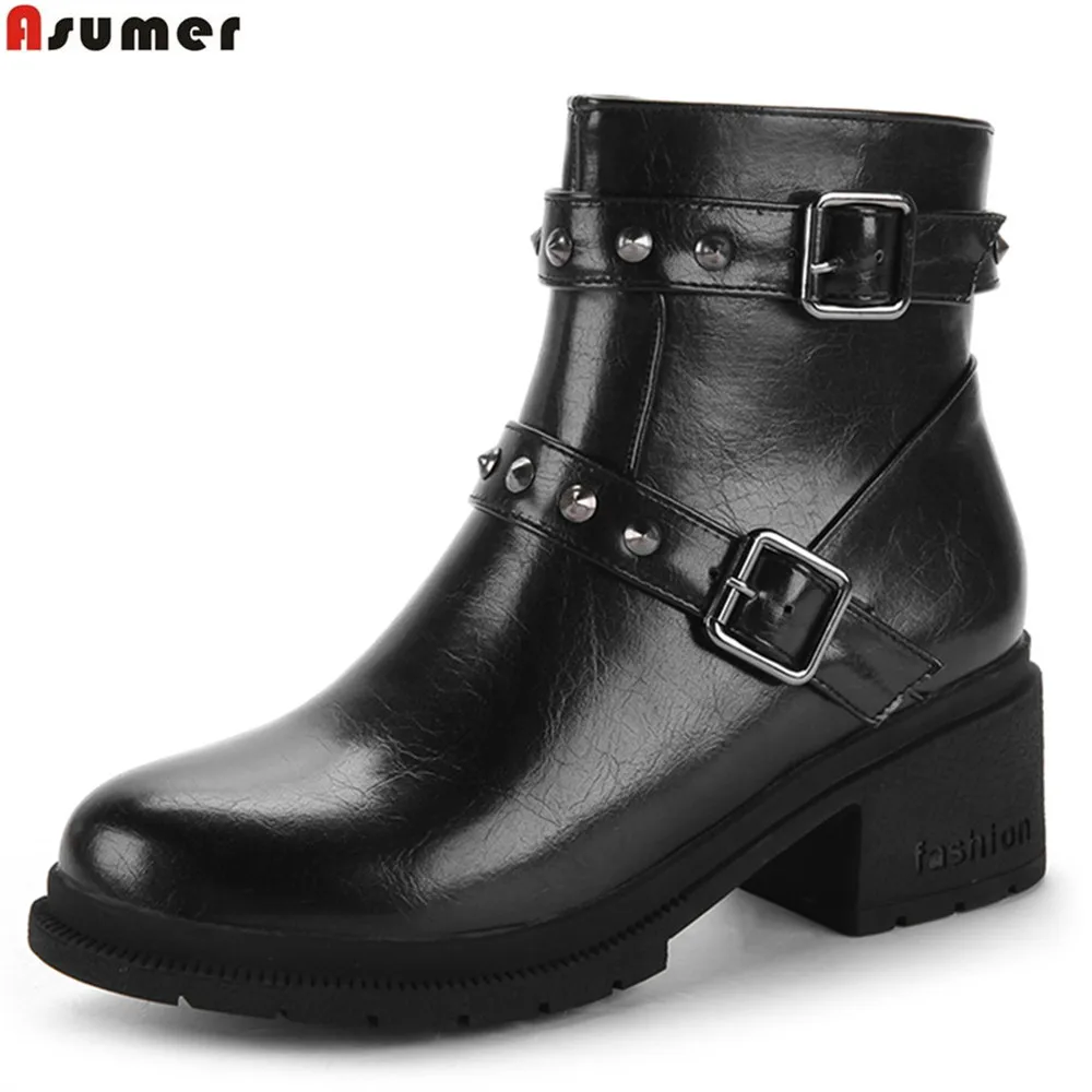 Asumer black green yellow women autumn winter boots zipper high quality pu ladies boots buckle round toe square heel ankle boots
Asumer black green yellow women autumn winter boots zipper high quality pu ladies boots buckle round toe square heel ankle boots