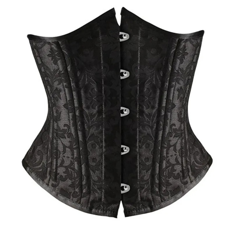 

Newest Women Sexy Corset 24 steel bones Underbust Waist Cincher Corsets Black White Gothic Corset Top Bustier Plus Size Corselet