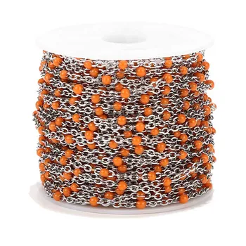 2M Dull Silver Stainless Steel Orange/Red/Black/Blue/White/Pink/Green Enamel Satellite Chain Dainty Steel Cable Link Chains 2mm
2M Dull Silver Stainless Steel Orange/Red/Black/Blue/White/Pink/Green Enamel Satellite Chain Dainty Steel Cable Link Chains 2mm