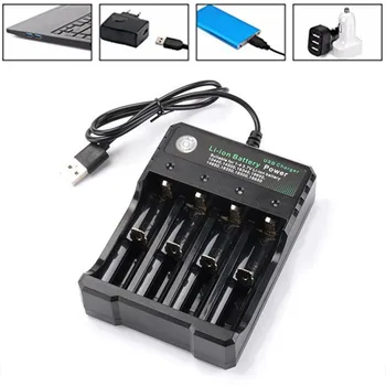 4 Slot 18650 Charger Li-ion Battery USB Charging Portable Electronic Cigarette 18350 16340 14500 Smart Battery Charger
4 Slot 18650 Charger Li-ion Battery USB Charging Portable Electronic Cigarette 18350 16340 14500 Smart Battery Charger
