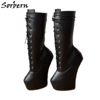 Sorbern Heavy Hoof Sole Mid Calf Boots Women Heelless Boots Ladies Custom Wide Calf Leg Boots Made to Order Black Matte
Sorbern Heavy Hoof Sole Mid Calf Boots Women Heelless Boots Ladies Custom Wide Calf Leg Boots Made to Order Black Matte