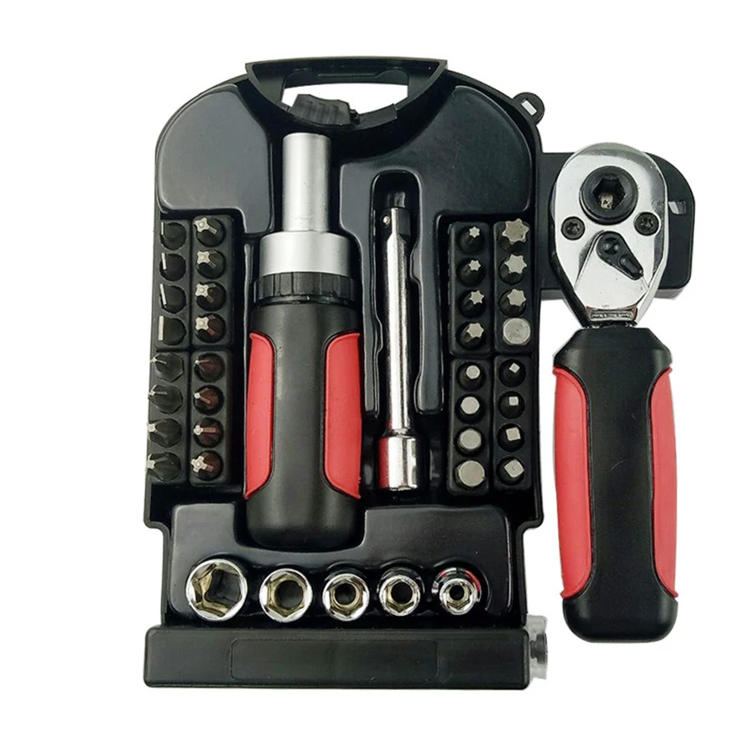 

40Pcs/Set Combination Maintenance Tools Ratchet Adjustable Wrench Sockets Screwdriver Bits Kit Household Repair Spanner