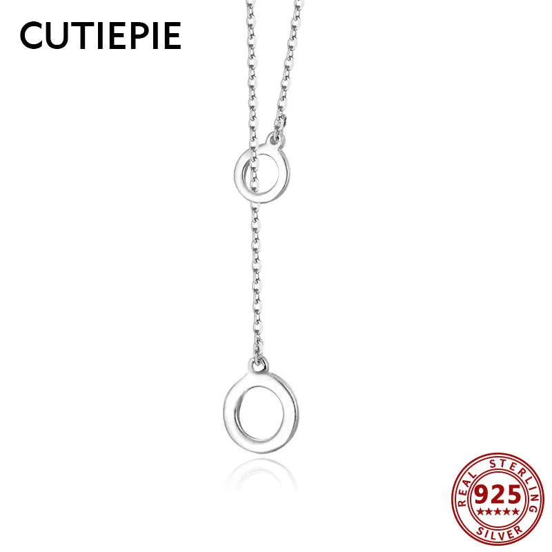 CUTIEPIE Brand 100% Real 925 Sterling Silver Double Circle Necklace Women Simple Pendant Necklaces Wedding Silver Jewelry Gifts
CUTIEPIE Brand 100% Real 925 Sterling Silver Double Circle Necklace Women Simple Pendant Necklaces Wedding Silver Jewelry Gifts