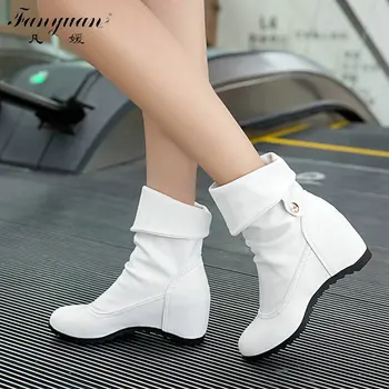 Autumn/Winter Women Stylish Shoes Height Increasing 2017 Slip-on Short Boots Ladies' Pleated Ankle Boots with Two wear Style
Autumn/Winter Women Stylish Shoes Height Increasing 2017 Slip-on Short Boots Ladies' Pleated Ankle Boots with Two wear Style