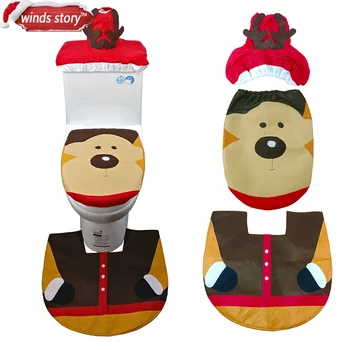 3pcs/set Christmas reindeer Toilet Seat Cover and Rug Bathroom Set Contour Rug caribou Christmas Decorations WC Xmas Decoration
3pcs/set Christmas reindeer Toilet Seat Cover and Rug Bathroom Set Contour Rug caribou Christmas Decorations WC Xmas Decoration