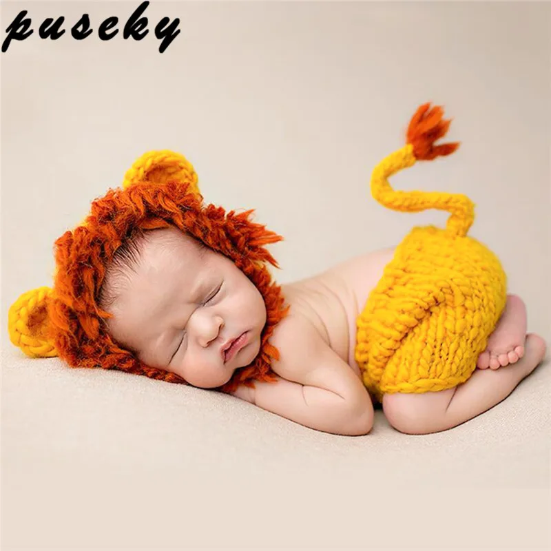 Puseky Crochet Newborn Photography Props Infant Costume Outfit Cute Baby Hat Costume Set Animal Lion Babe Clothing Accessories
Puseky Crochet Newborn Photography Props Infant Costume Outfit Cute Baby Hat Costume Set Animal Lion Babe Clothing Accessories