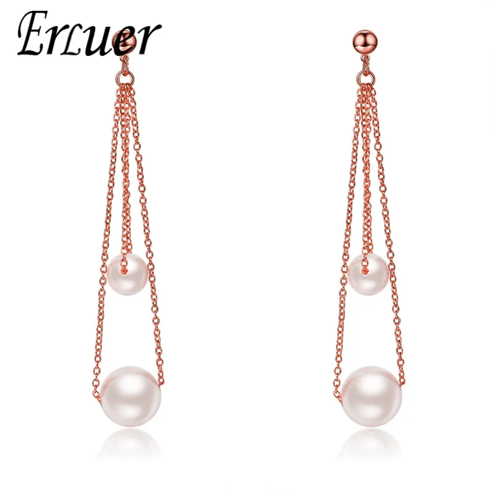 ERLUER Earrings for Women Fashion girls Party Rose gold Silver Color Leisure Simulated-pearl Earrings Drop Cute/Romantic Jewelry
ERLUER Earrings for Women Fashion girls Party Rose gold Silver Color Leisure Simulated-pearl Earrings Drop Cute/Romantic Jewelry