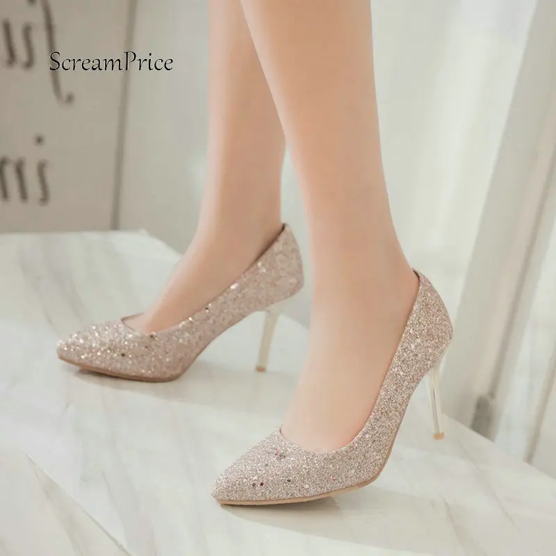 Fashion Sequins Sexy Thin High Heel Pumps Pointed Toe Party Wedding Bride Spring Fall Shoes Woman Gold Pink Silver Black
Fashion Sequins Sexy Thin High Heel Pumps Pointed Toe Party Wedding Bride Spring Fall Shoes Woman Gold Pink Silver Black