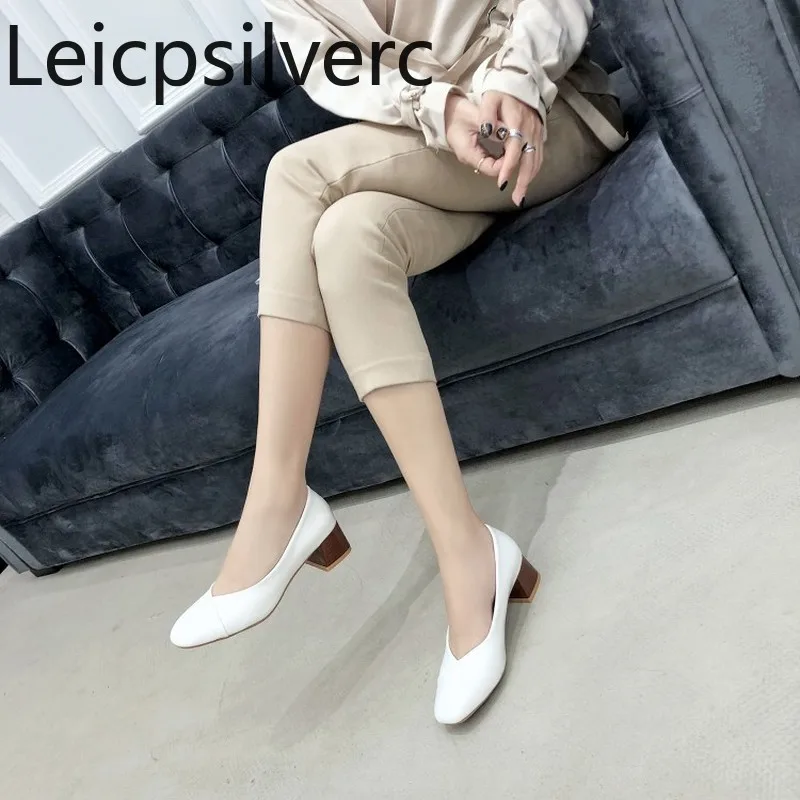 Pumps Spring and autumn new style Square head Shallow mouth Thick heel mid heel Women's single shoe plus size 33-46
Pumps Spring and autumn new style Square head Shallow mouth Thick heel mid heel Women's single shoe plus size 33-46
