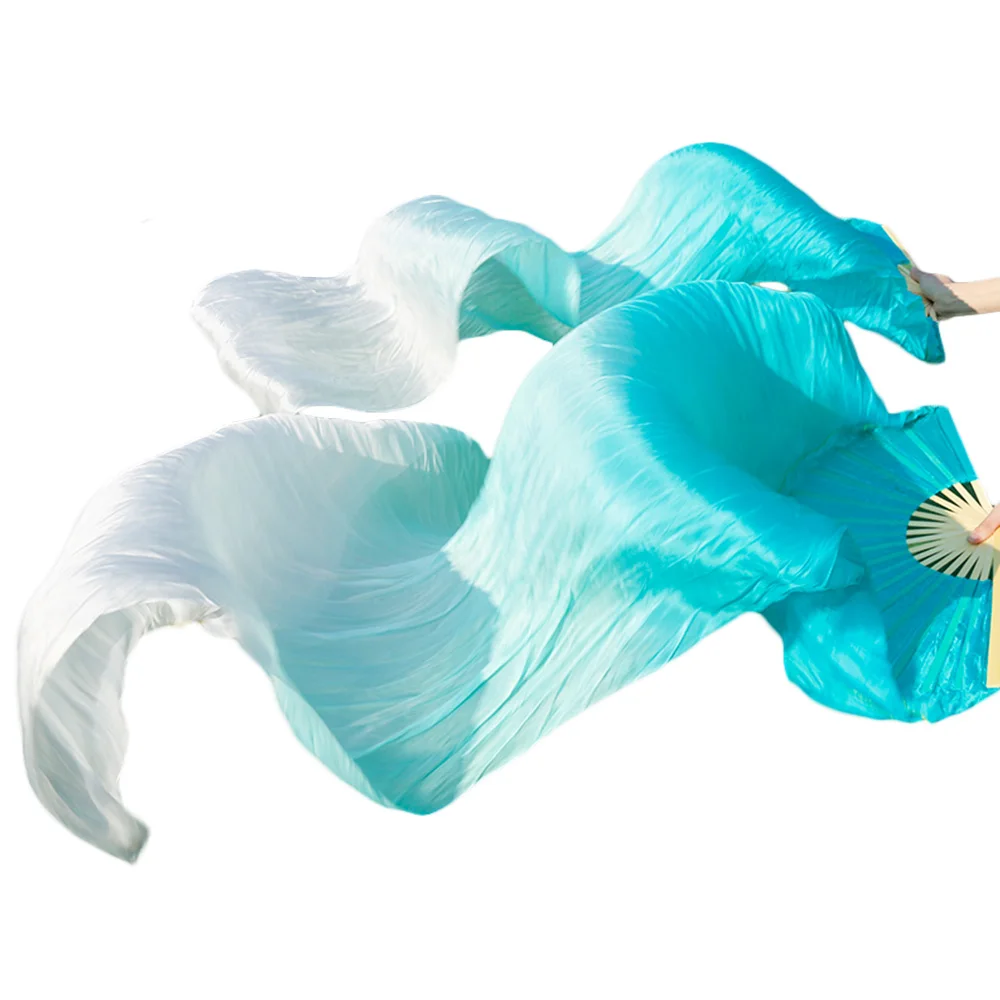 2017 female high quality Chinese silk veils dance fans Pair of belly dancing fans Turquoise + light turquoise + white
2017 female high quality Chinese silk veils dance fans Pair of belly dancing fans Turquoise + light turquoise + white