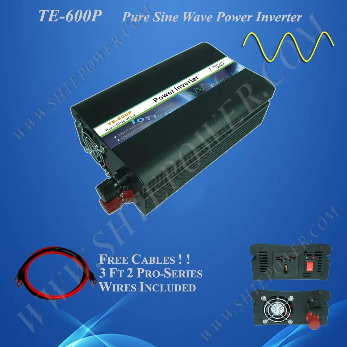 Off Grid Solar Power Inverter, 600w 24vdc to 120vac inverter, Pure Sine Wave Power Invertor
Off Grid Solar Power Inverter, 600w 24vdc to 120vac inverter, Pure Sine Wave Power Invertor