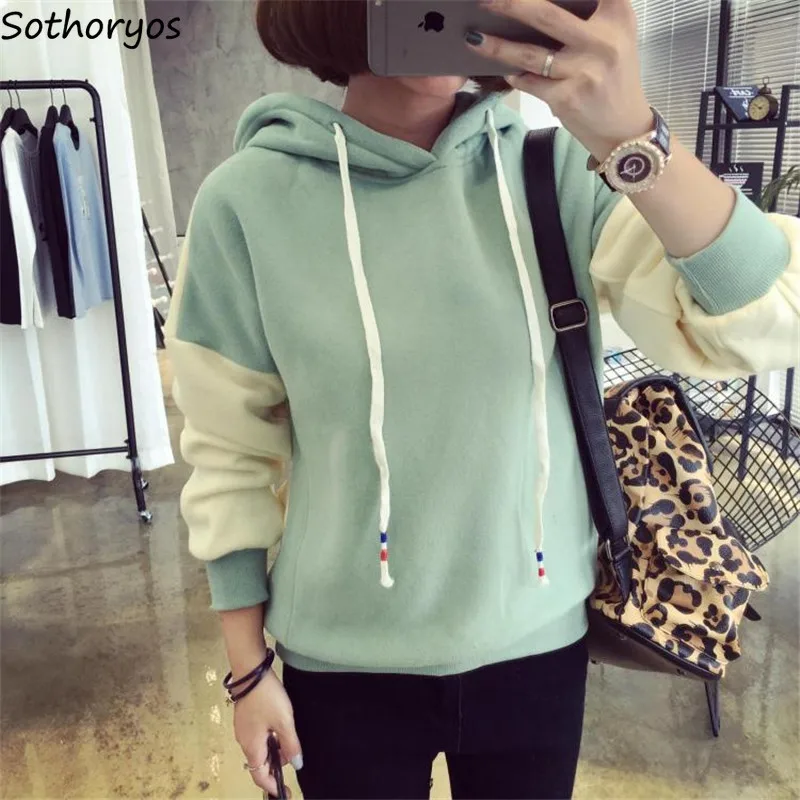 Hoodies Women Hooded Thicker Patchwork Leisure Loose Simple All-match Sweatshirts Womens Korean Style Harajuku Daily Pullovers
Hoodies Women Hooded Thicker Patchwork Leisure Loose Simple All-match Sweatshirts Womens Korean Style Harajuku Daily Pullovers