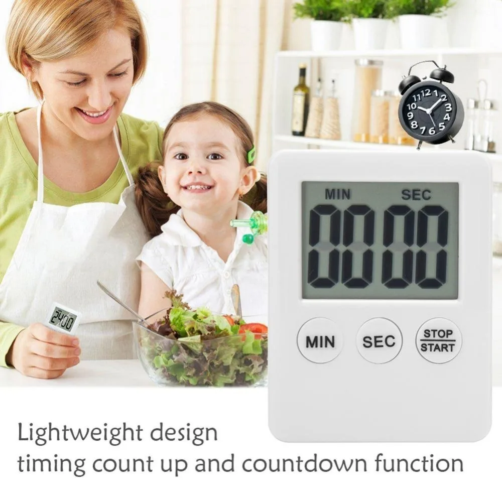 Super Thin LCD Digital Screen Kitchen Timer Square Cooking Electronic Timers Count Up Countdown Alarm Magnet Clock
Super Thin LCD Digital Screen Kitchen Timer Square Cooking Electronic Timers Count Up Countdown Alarm Magnet Clock