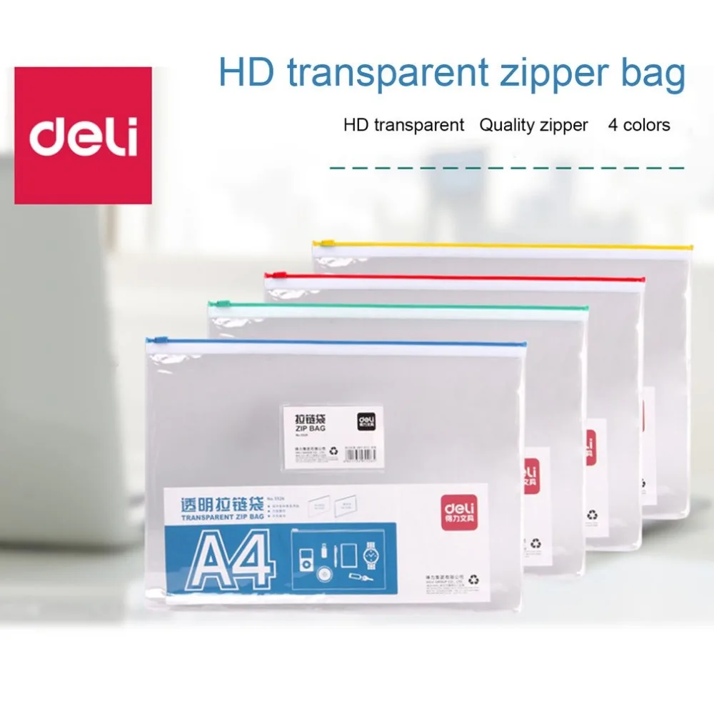 Deli 5526 Transparent PVC Zipper Bag Documents A4 File Cover Portable Document And Pen Organizer For Business And School
Deli 5526 Transparent PVC Zipper Bag Documents A4 File Cover Portable Document And Pen Organizer For Business And School