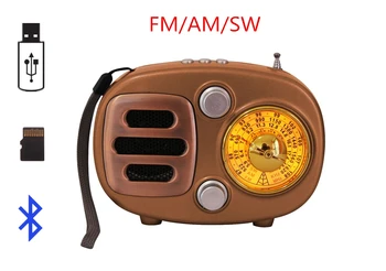 Retro Style Rechargeable Bluetooth Wireless Speaker FM/AM/SW Radio Receiver Portable Mini Radio Support USB TF Card AUX-in
Retro Style Rechargeable Bluetooth Wireless Speaker FM/AM/SW Radio Receiver Portable Mini Radio Support USB TF Card AUX-in