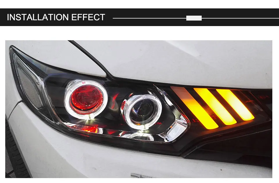 For Honda Fit JAZZ 2014-2017 LED Car Headlight Assembly LED Demon Eyes DRL Turn Signal Lights Projector Lens (13)