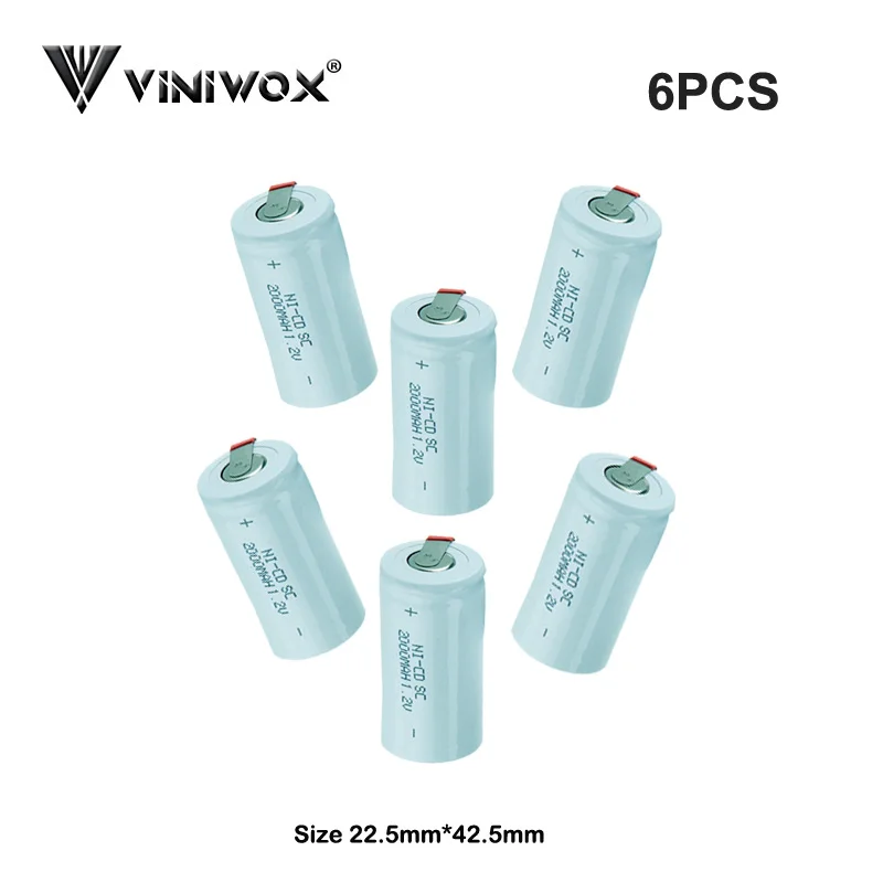 

Really 2000mAh Rechargeable Battery Cell 1.2V SC Ni-CD Power Tool Battery Subc Cells For 6V 7.2V 9.6V 12V 14.4V 18V Accumulator