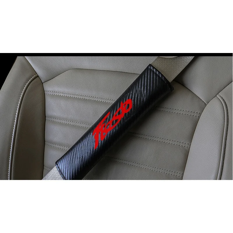 2 Pcs Car Seat Belt Comfort Shoulder Pads Carbon Fiber With Blue Reflective Stickers Safety Belt Covers For Ecosport
