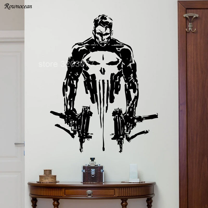 Punisher Wall Decal Superheroes Skull Guns Vinyl Wall Sticker Art Home Decor Living Room Boys Bedroom Decoration Mural GU29
Punisher Wall Decal Superheroes Skull Guns Vinyl Wall Sticker Art Home Decor Living Room Boys Bedroom Decoration Mural GU29