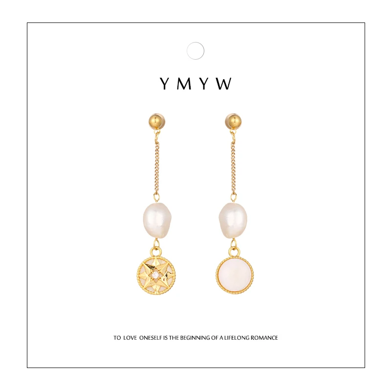 YMYW Luxury Natural Pearl Shell Anise Star Brand Long Drop Dangle Earrings 2019 Fashion Jewelry Women Orecchini Aretes De Mujer
YMYW Luxury Natural Pearl Shell Anise Star Brand Long Drop Dangle Earrings 2019 Fashion Jewelry Women Orecchini Aretes De Mujer