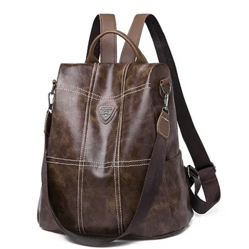 Vintage Leather Backpack Women Shoulder Bag Anti Theft Backpack Casual Daypack High Quality School Bags for Teenage Girls
Vintage Leather Backpack Women Shoulder Bag Anti Theft Backpack Casual Daypack High Quality School Bags for Teenage Girls