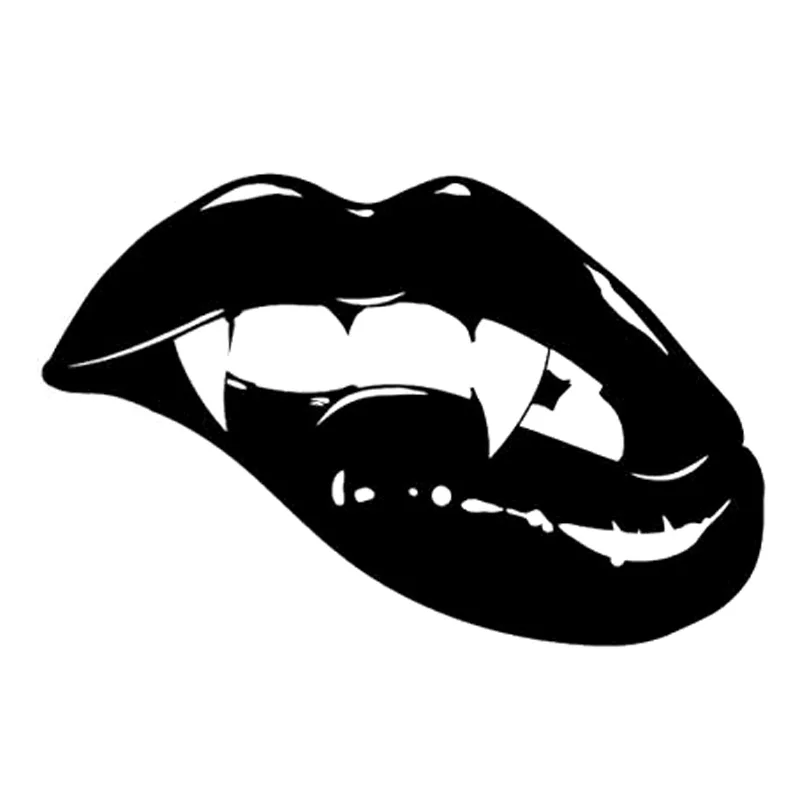 17.8cm*11.6cm Vampire Lips Teeth Fashion Decor Stickers Decals Vinyl Car Styling Black/Silver S3-7002 | Автомобили и мотоциклы