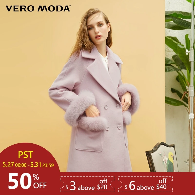 Vero Moda 100% wool raglan fur collar long coat pure woolen overcoat | 318327501
Vero Moda 100% wool raglan fur collar long coat pure woolen overcoat | 318327501