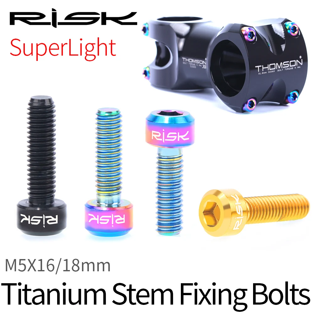 6Pcs M5x16/18mm Titanium Stem Screws Bolt Bicycle Bike MTB Steering Stem Handlebar Titanium Screw
6Pcs M5x16/18mm Titanium Stem Screws Bolt Bicycle Bike MTB Steering Stem Handlebar Titanium Screw
