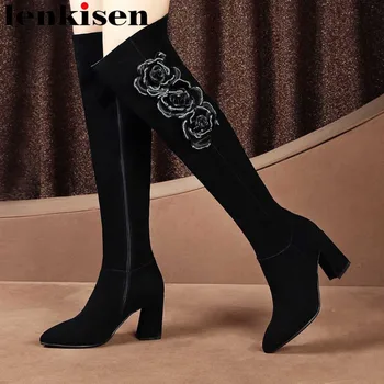 2018 superstars high thick heels plus size pointed toe flowers appliques cow suede high fashion pointed toe thigh high boots L13
2018 superstars high thick heels plus size pointed toe flowers appliques cow suede high fashion pointed toe thigh high boots L13