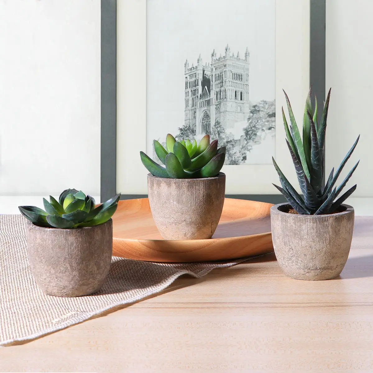 Artificial Succulent Plants Mini Artificial Bonsai Fake with