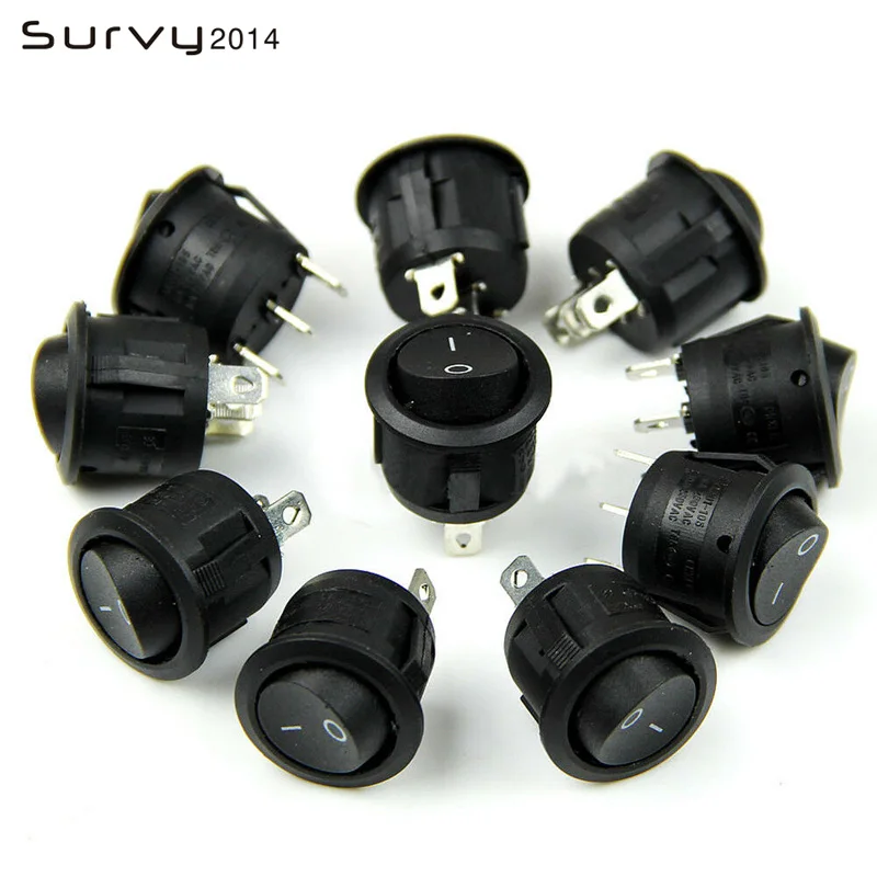 5Pcs 6A 250V 10A 125V Small Round Boat Rocker Switch Snap-in Black Mini Round Black 3 Pin ON-OFF Rocker Switch
5Pcs 6A 250V 10A 125V Small Round Boat Rocker Switch Snap-in Black Mini Round Black 3 Pin ON-OFF Rocker Switch