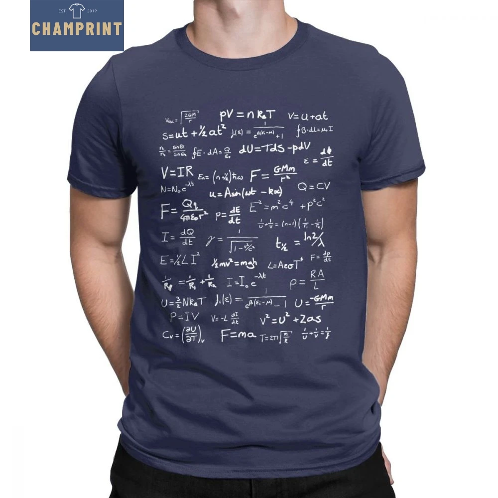 Physics Equation Science T-Shirt Men Math Nerd Short Sleeve Funny Tees Crew Neck 100% Cotton Clothes Summer T Shirt
Physics Equation Science T-Shirt Men Math Nerd Short Sleeve Funny Tees Crew Neck 100% Cotton Clothes Summer T Shirt