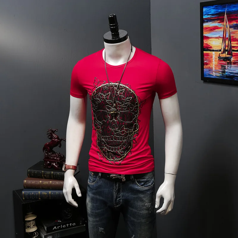 2019 Summer Top Men Skull T Shirts Printed Cotton 100% O Neck Short Sleeve Slim Fit Tee Shirt Homme Man Fashion Clothing 67213
2019 Summer Top Men Skull T Shirts Printed Cotton 100% O Neck Short Sleeve Slim Fit Tee Shirt Homme Man Fashion Clothing 67213