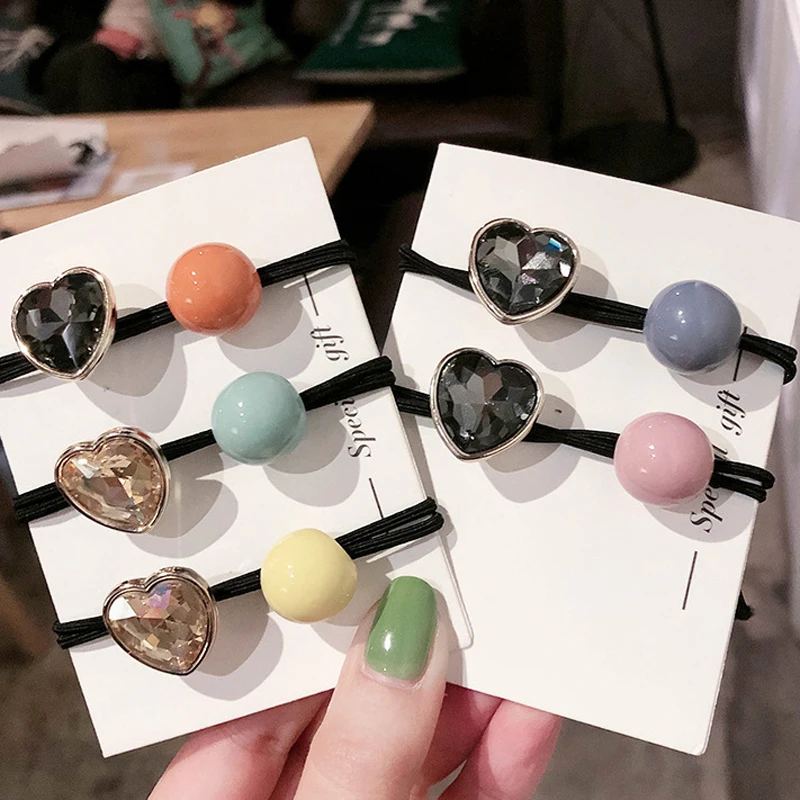 Girls Personality Hair Bands Candy Color Beads Headdress Rhinestone Heart-shaped Hair Accessories Simple Elastic Rubber Bands
Girls Personality Hair Bands Candy Color Beads Headdress Rhinestone Heart-shaped Hair Accessories Simple Elastic Rubber Bands