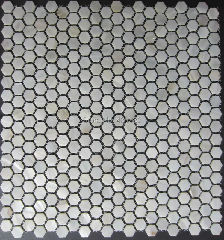 Шестигранная мозаичная плитка 15 мм перламутровая задняя для раковины ванная