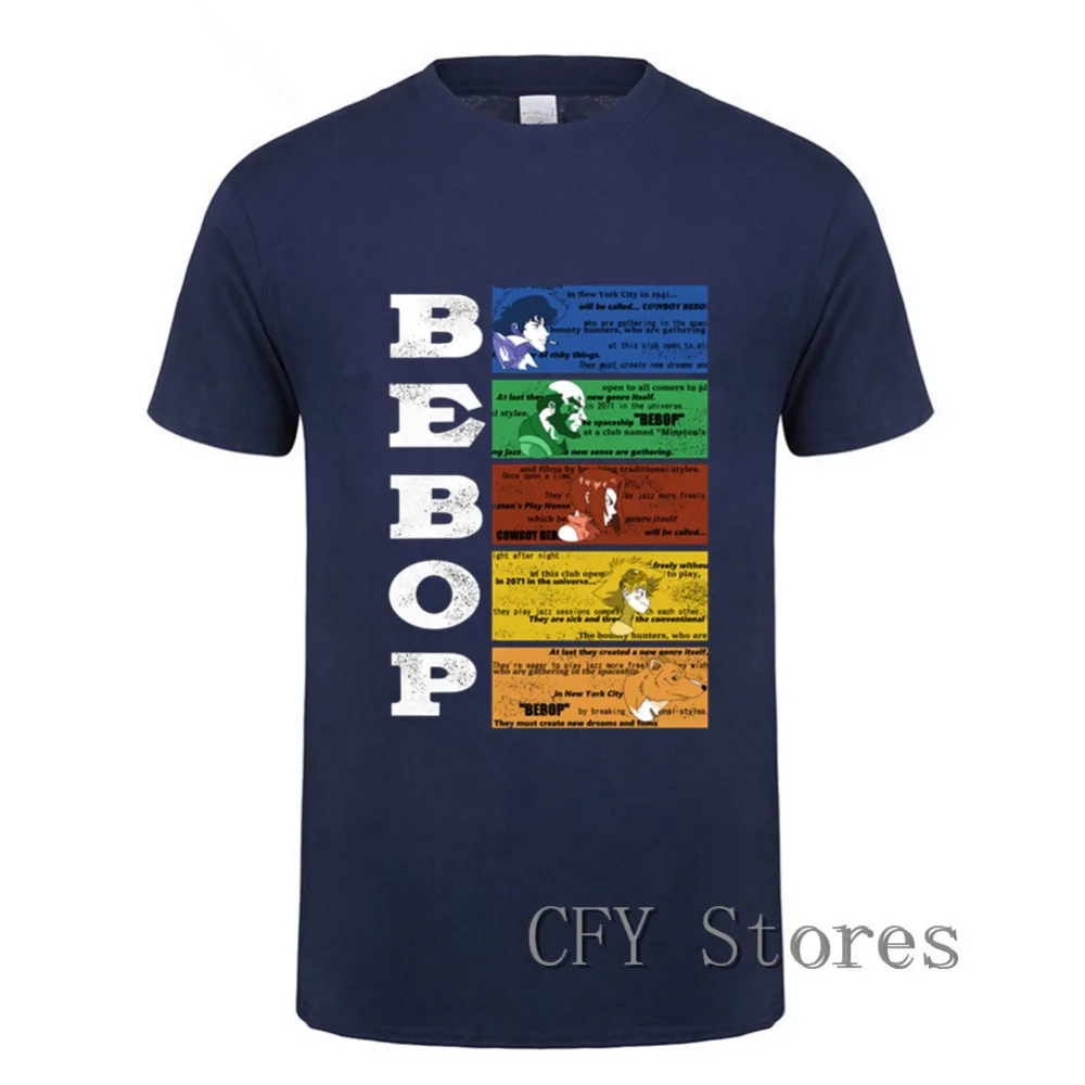 Cowboy Bebop Цвет в полоску для мужчин футболка одежда 2019 Летние повседневные футболки