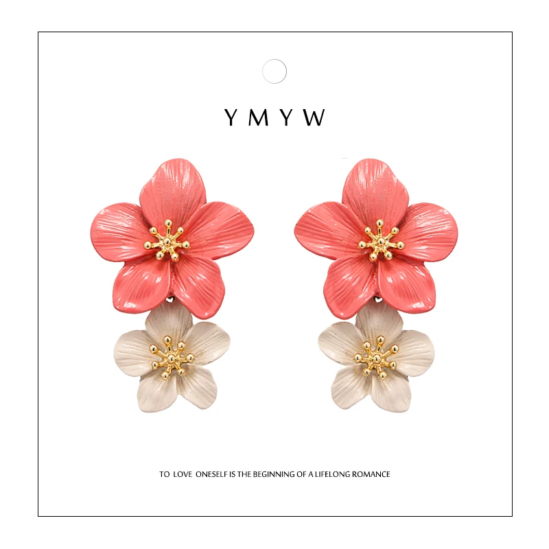 YMYW Korean Trendy Elegant Double Layers Enamel Flower Dangle Drop Earrings Delicated Statement Ladies Holiday Pendients Jewelry
YMYW Korean Trendy Elegant Double Layers Enamel Flower Dangle Drop Earrings Delicated Statement Ladies Holiday Pendients Jewelry