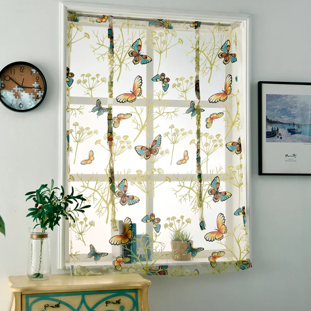 Elegant Butterfly Printing Curtain Rod Liftable Roman Style Kitchen Bathroom Window Roman Curtain Floral Sheer Voile Valances
Elegant Butterfly Printing Curtain Rod Liftable Roman Style Kitchen Bathroom Window Roman Curtain Floral Sheer Voile Valances