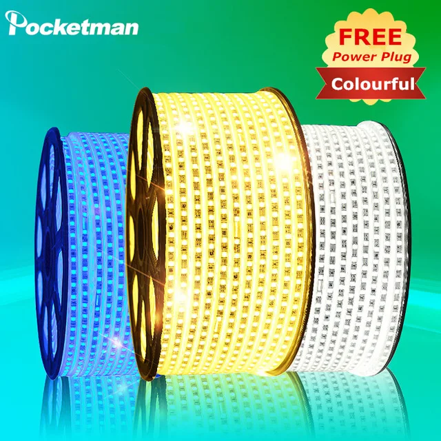 SMD 5050 AC110V 220V led strip flexible light 1M/2M/3M/4M/5M/6M/7M/8M/9M/10M/15M/20M +Power Plug 60leds/m Waterproof led light
SMD 5050 AC110V 220V led strip flexible light 1M/2M/3M/4M/5M/6M/7M/8M/9M/10M/15M/20M +Power Plug 60leds/m Waterproof led light