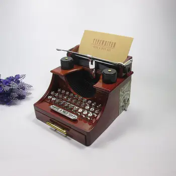 Old style Typewriter machine music box creative retro brown musical box with a drawer home decoration craft 14.5x13.5x11cm
Old style Typewriter machine music box creative retro brown musical box with a drawer home decoration craft 14.5x13.5x11cm