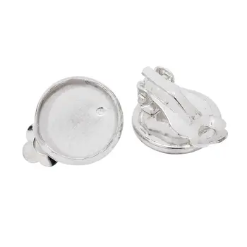 50piece Silver tone brass bezel earring clip blank 12mm cameo base cabochon setting clip earring backs-10017201
50piece Silver tone brass bezel earring clip blank 12mm cameo base cabochon setting clip earring backs-10017201